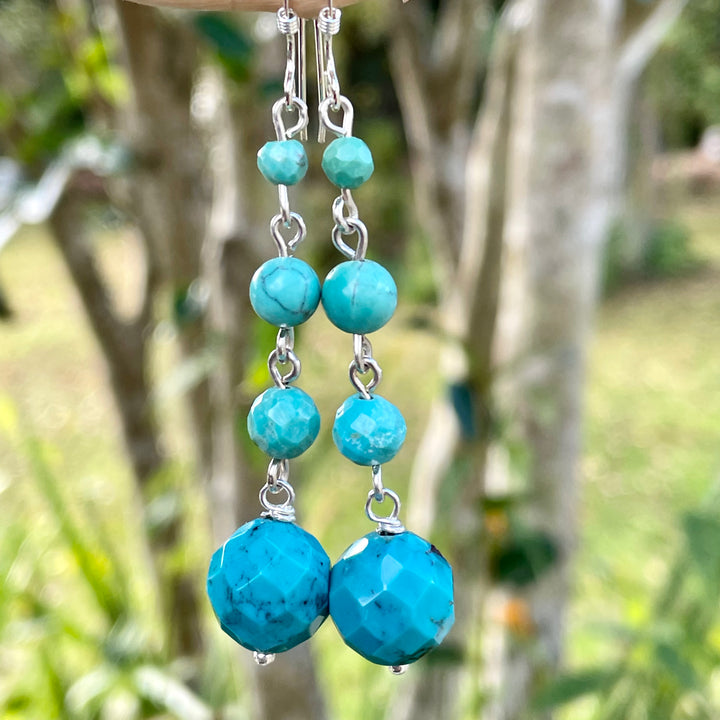 4-Tier Turquoise Earrings