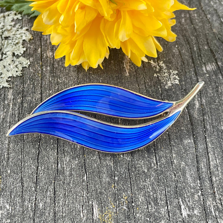 Scandinavian vintage enamel brooch