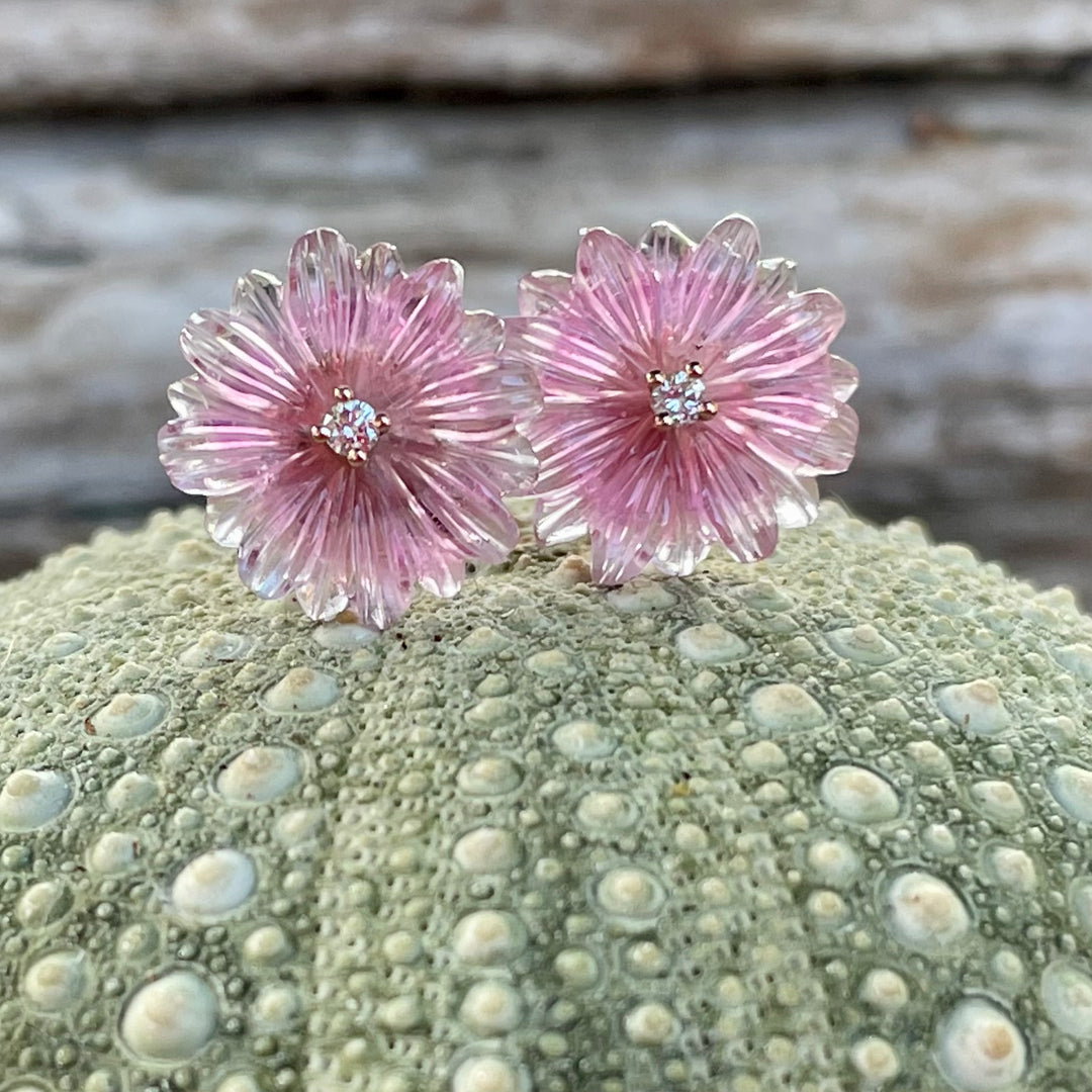 18ct Gold, Tourmaline and Diamond Studs