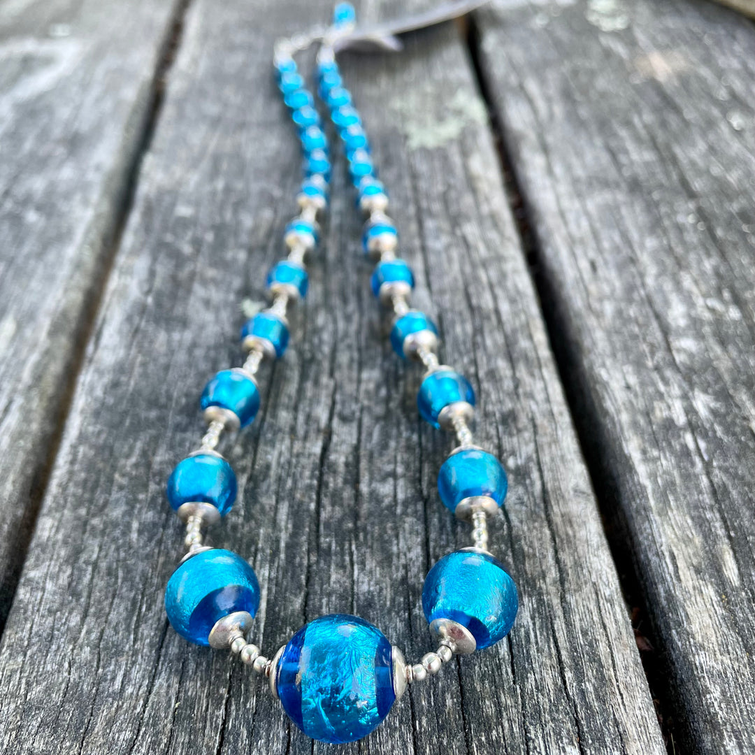 Vintage art deco Bohemian foil necklace