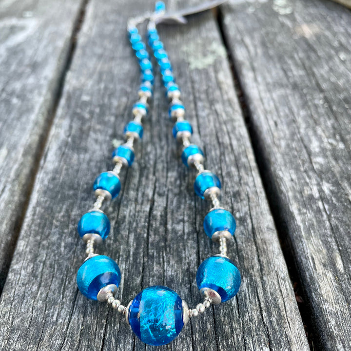 Vintage art deco Bohemian foil necklace