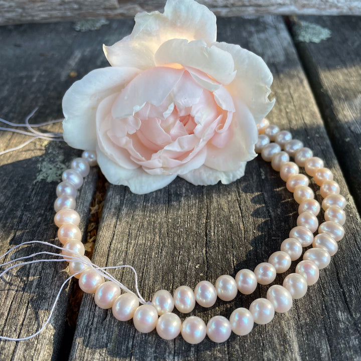 6mm-6.5mm white freshwater pearl potato loose strand