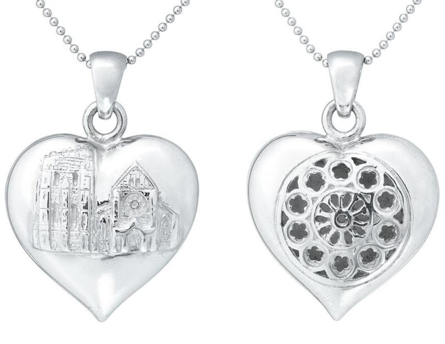 Rose Window Heart Puff Pendant