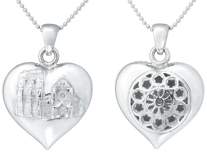 Rose Window Heart Puff Pendant