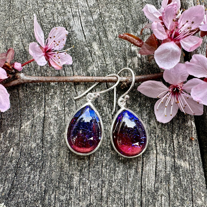 Vintage Dragon's Breath Glass Earrings