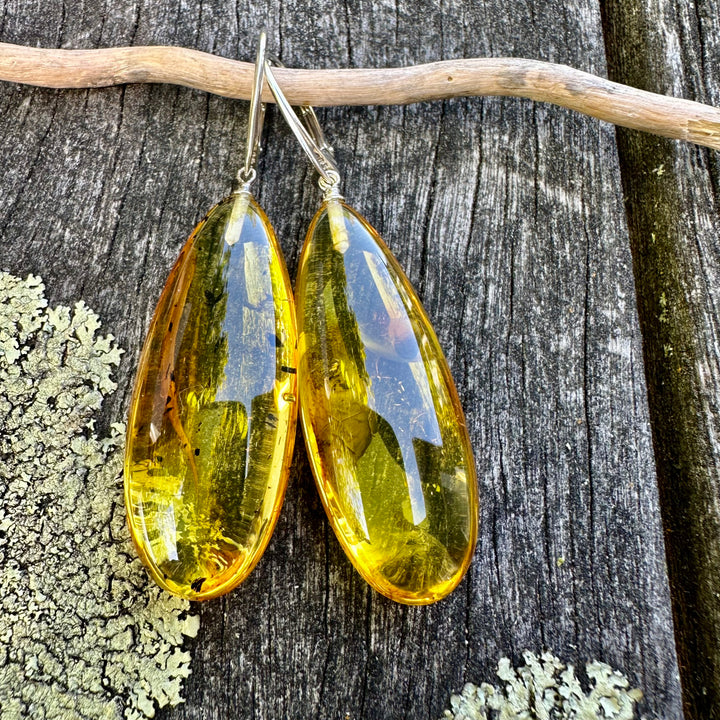 Baltic amber drop earrings