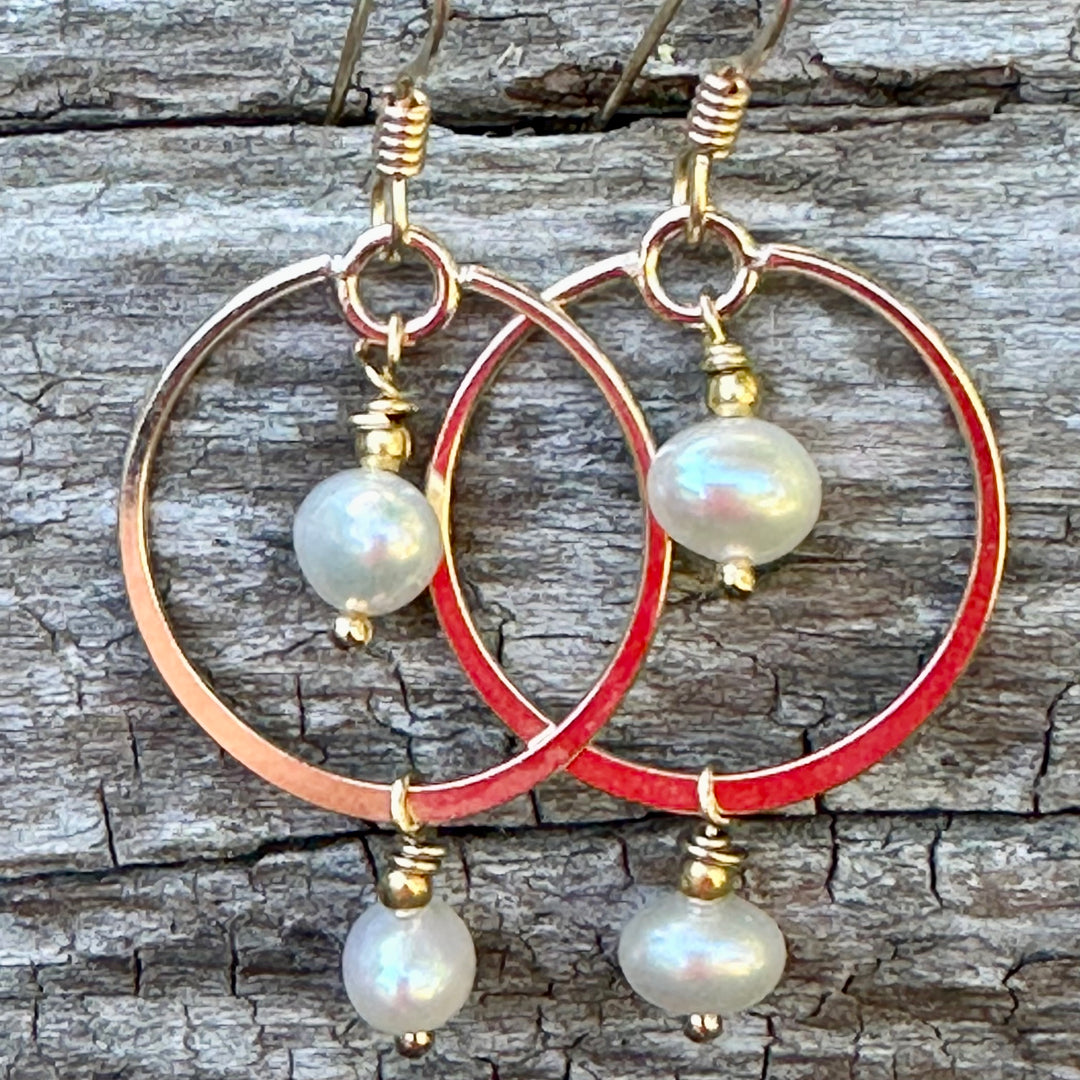 White freshwater pearl earrings