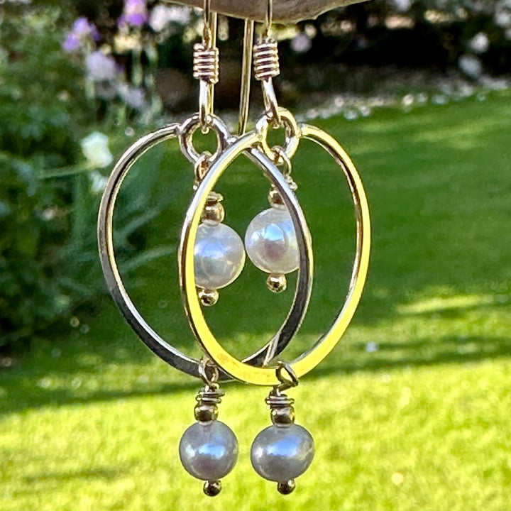 White freshwater pearl earrings