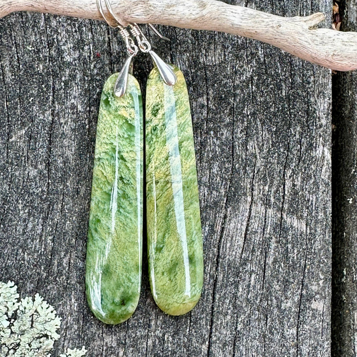 Large Marsden greenstone flower earrings