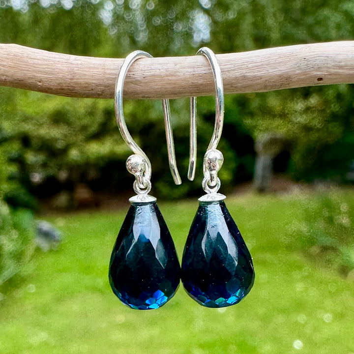 Small London blue topaz earrings