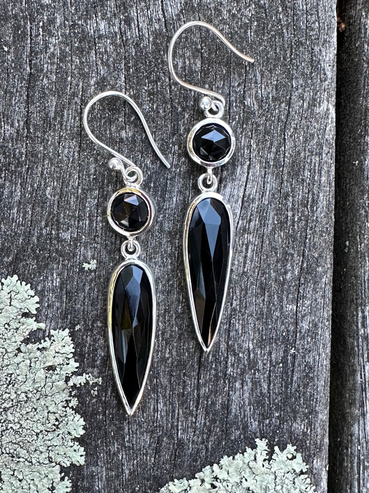 2 Tier Black Onyx Drop Earrings