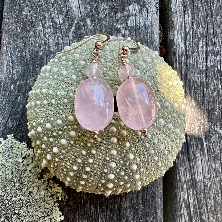 Rose quartz earrings