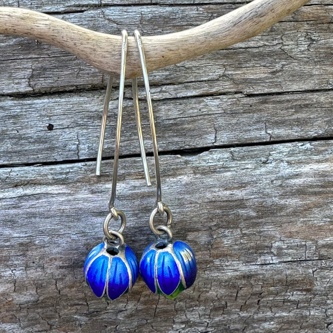 Enamel pod earrings