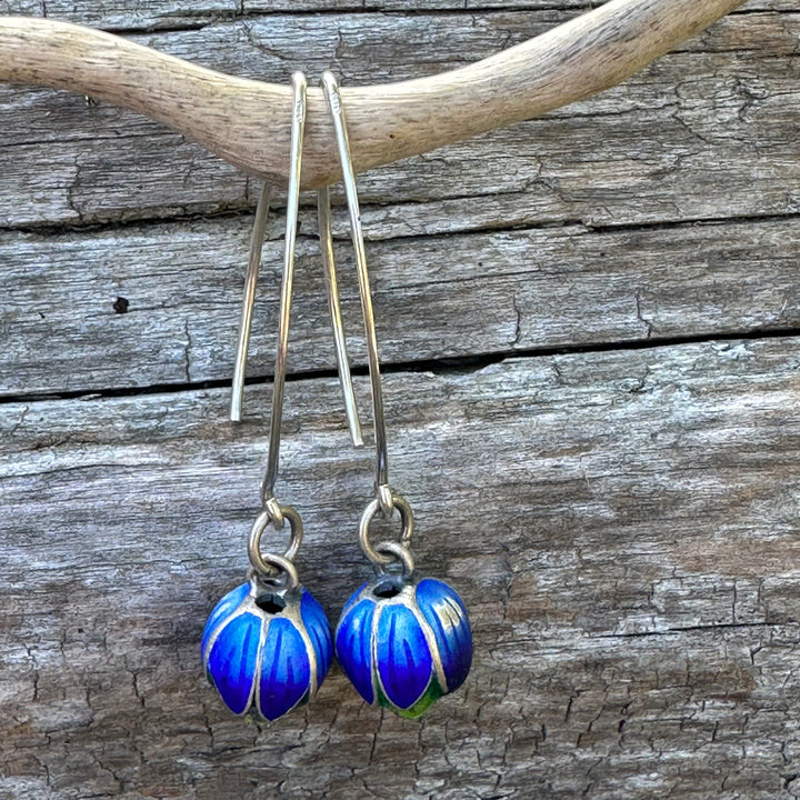 Enamel pod earrings