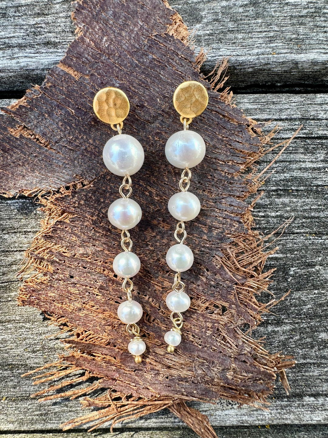 5 tier freshwater pearl earrings