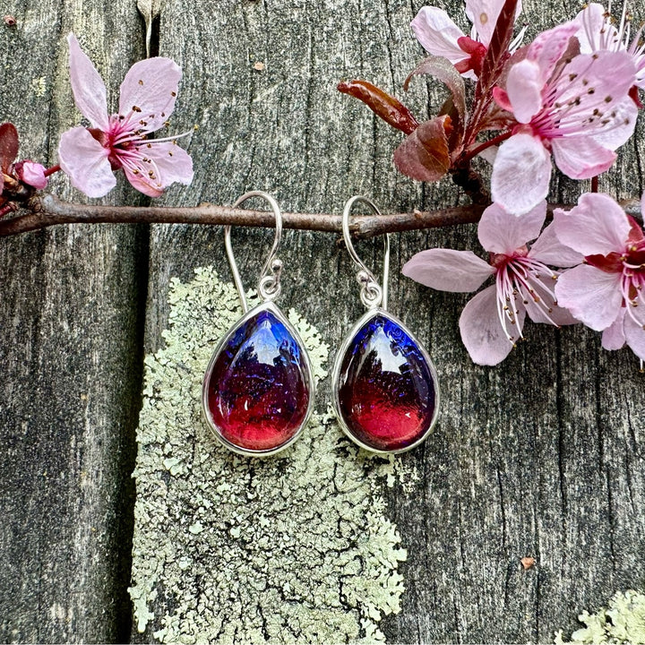 Vintage Dragon's Breath Glass Earrings