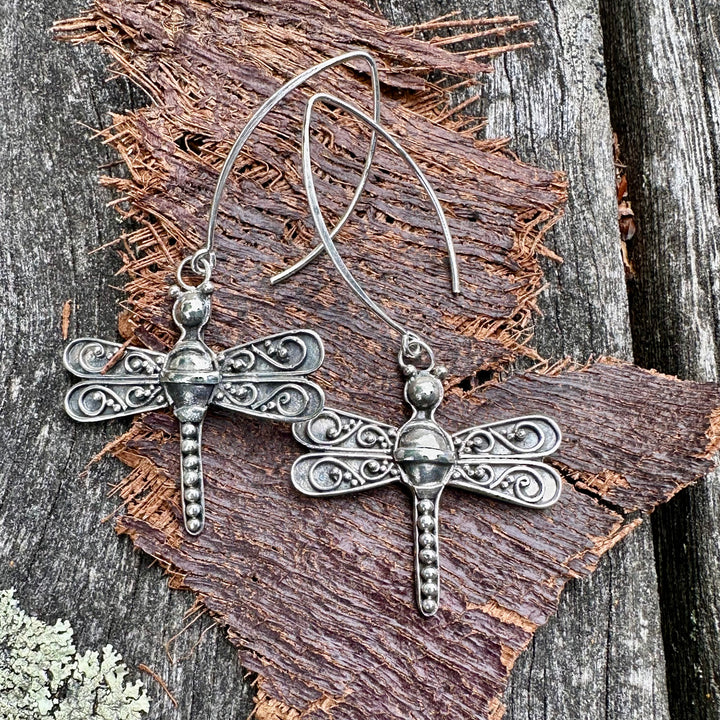 Sterling silver Dragonfly earrings