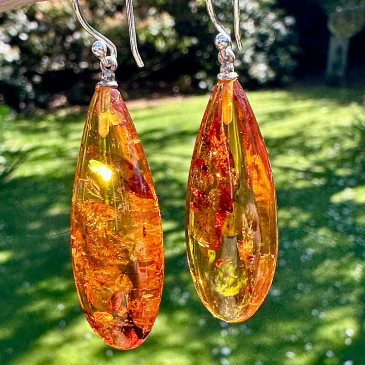 Baltic amber drop earrings