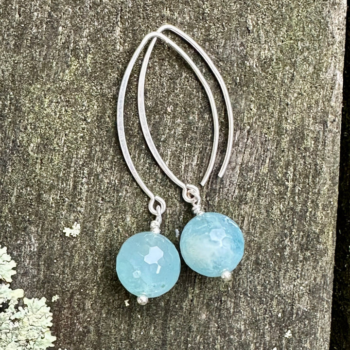 Faceted aquamarine ￼ earrings