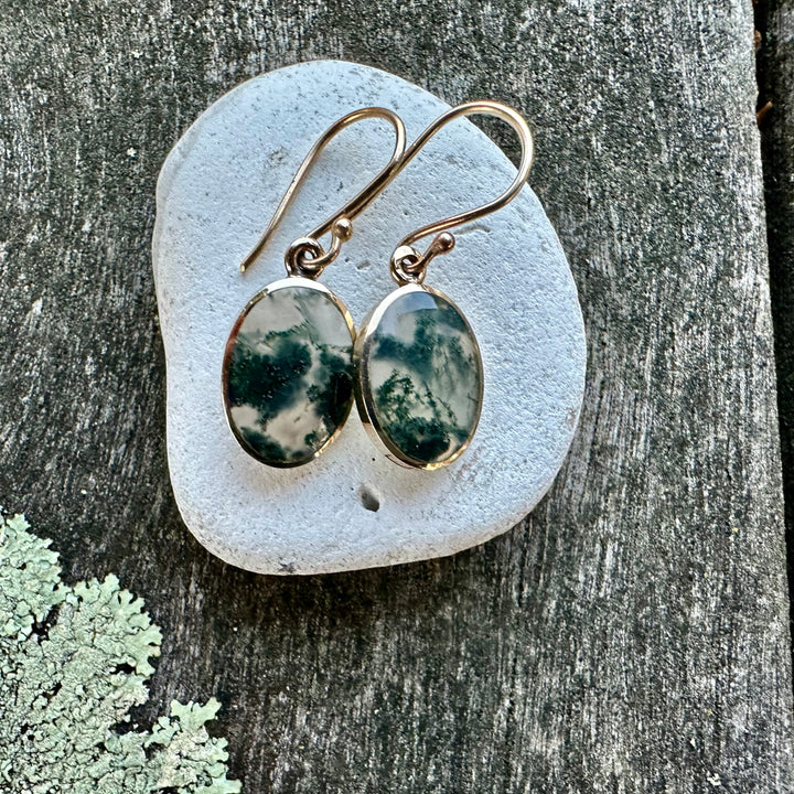 Vintage Moss agate earrings