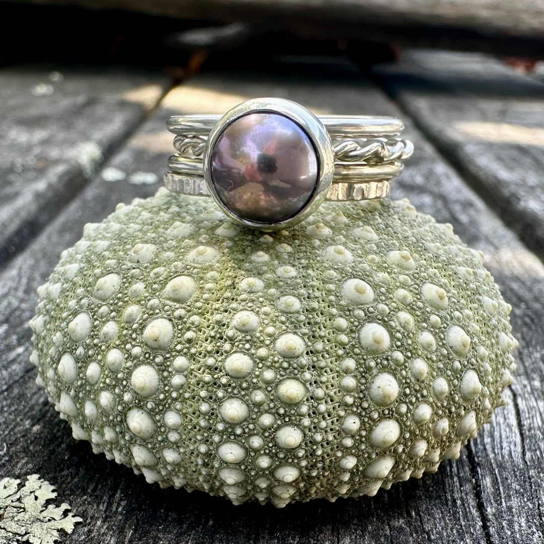 Coffee colour pearl fine unity ring