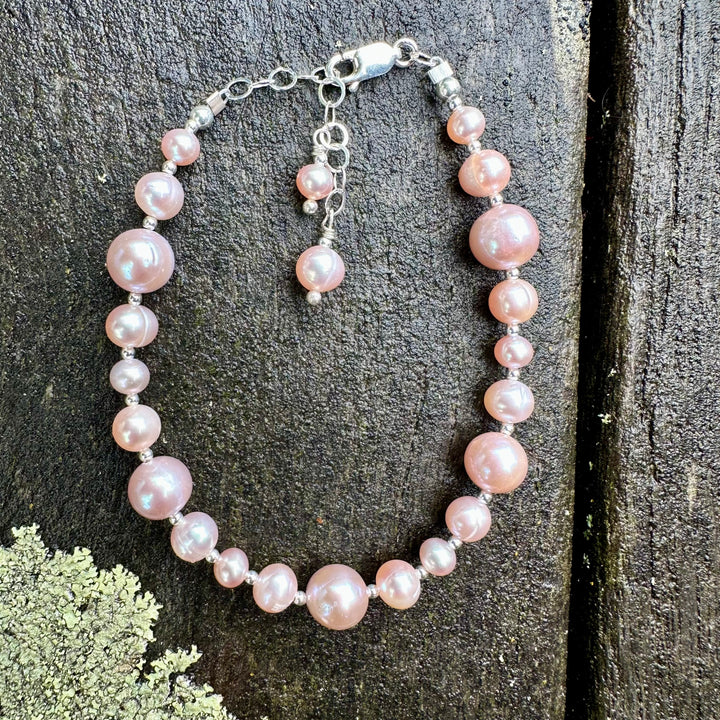 Pink freshwater pearl bracelet