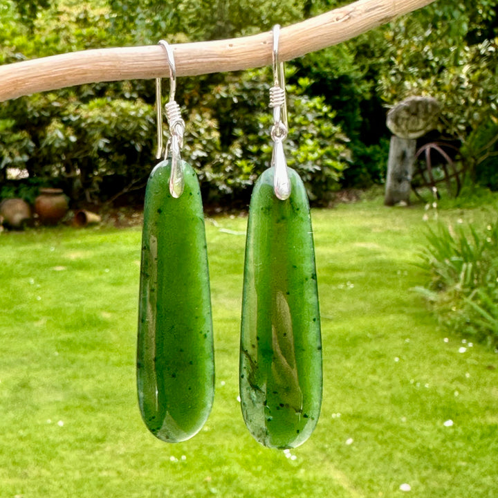 New Zealand greenstone ( kawa kawa) earrings