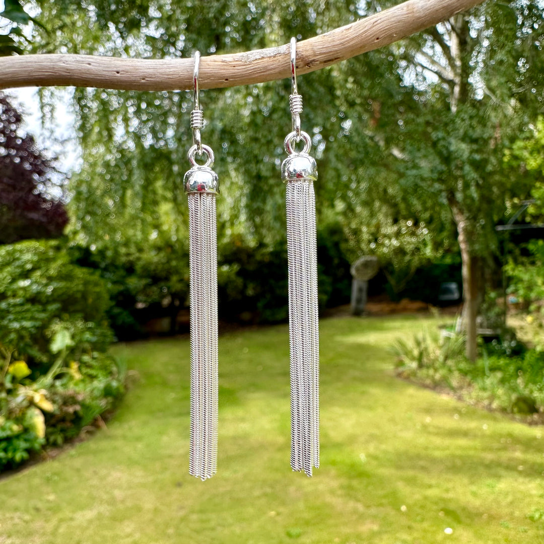 Sterling silver tassel earrings