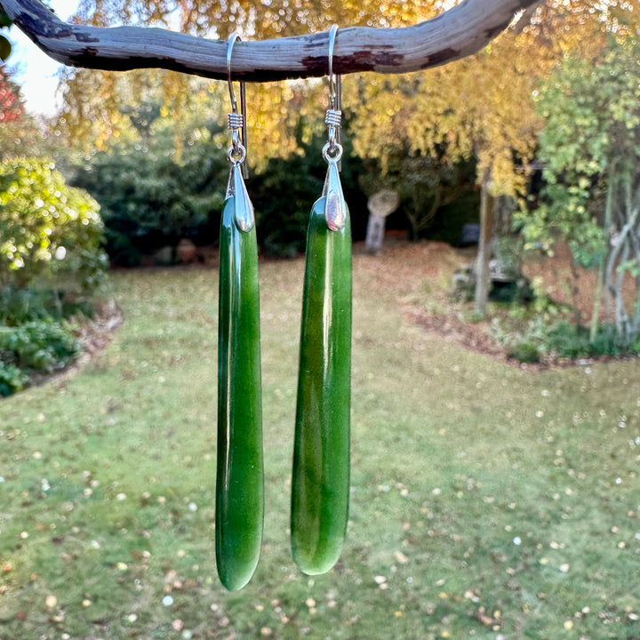 New Zealand greenstone matched earrings