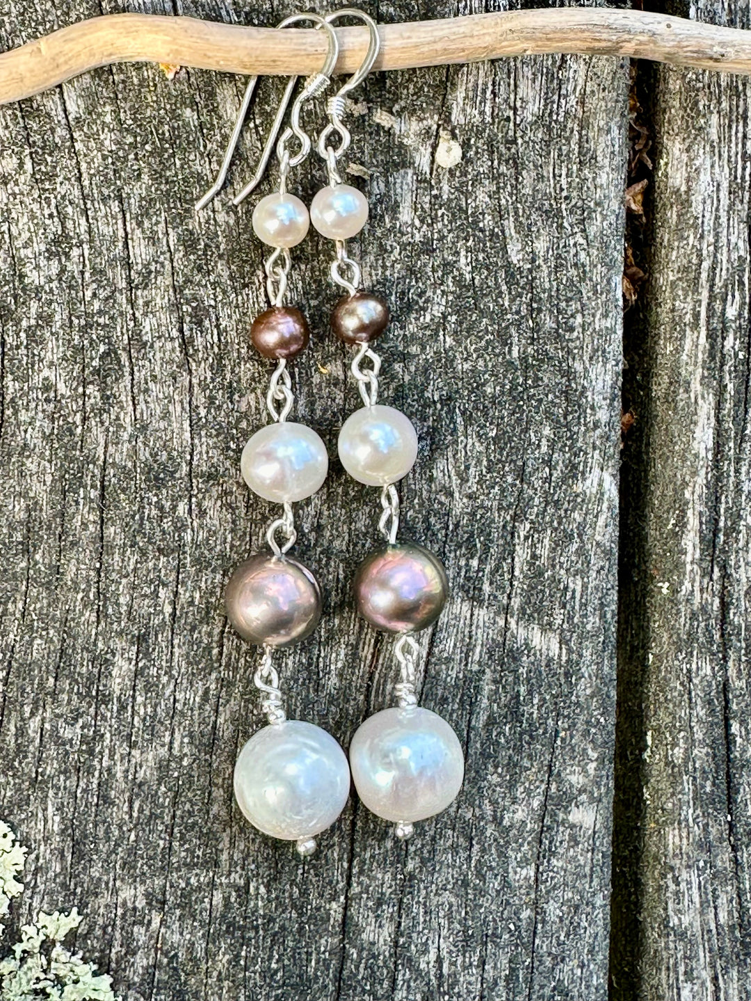 Freshwater pearl drop earrings