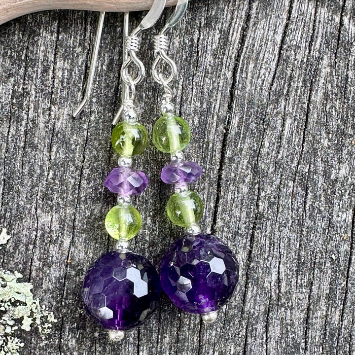 Amethyst & peridot earrings