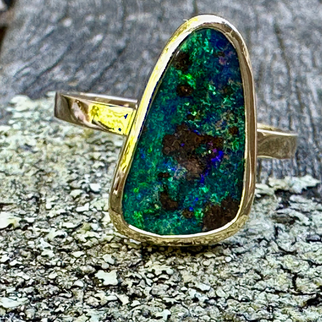 2.36ct Australian boulder opal ring