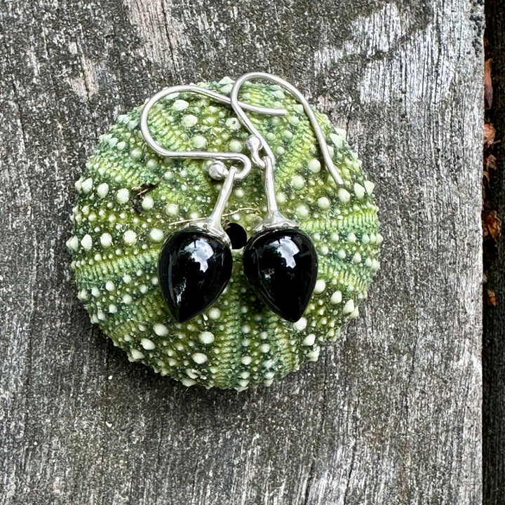 Wee black onyx drop earrings