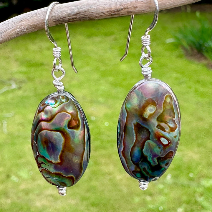 Paua corner earrings