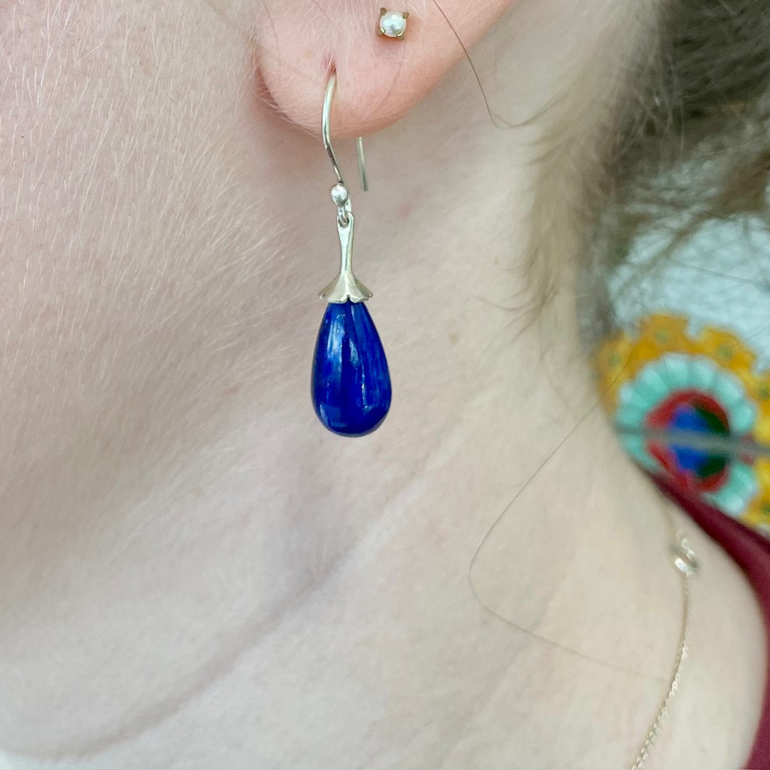 Small lapis lazuli drop earrings