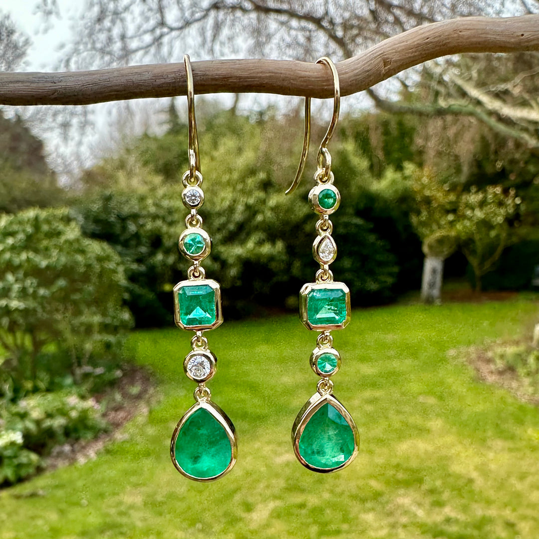 Wild at Heart Emerald and diamond earrings