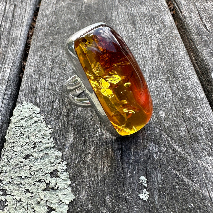 Huge and amazing Baltic Amber ring