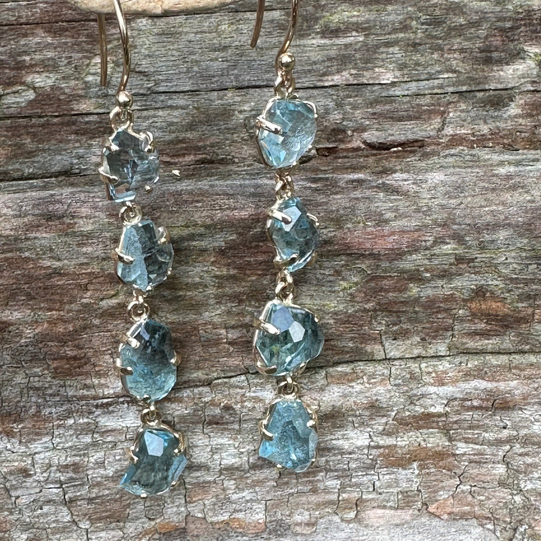 Wild at heart aquamarine earrings