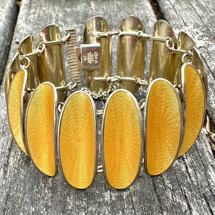 Vintage enamel and sterling bracelet