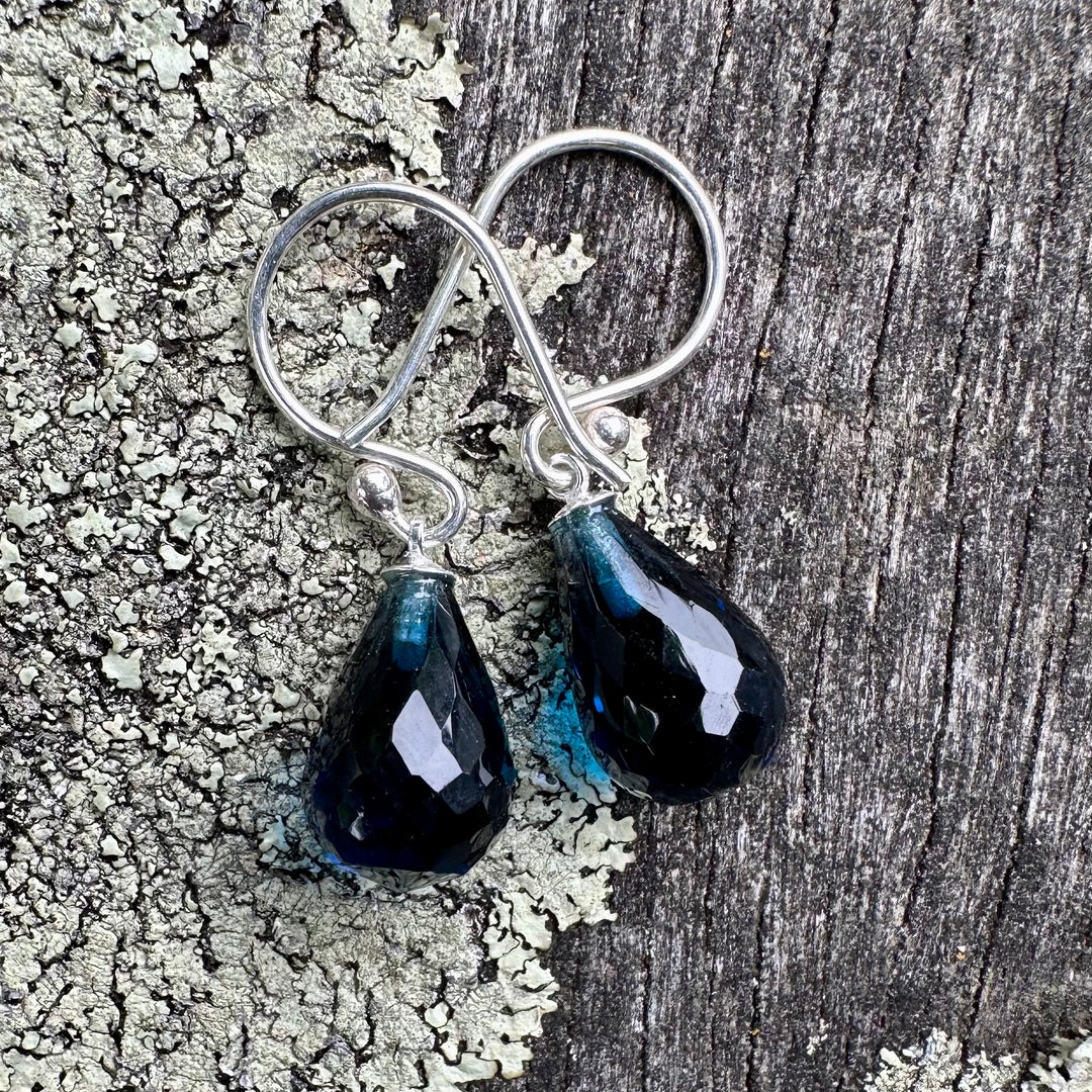 Small London blue topaz earrings