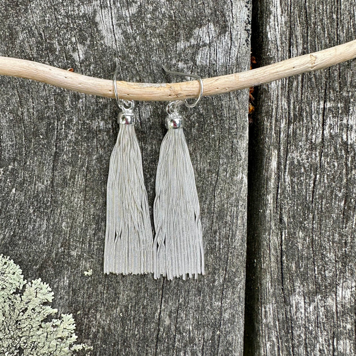 Sterling silver tassel earrings