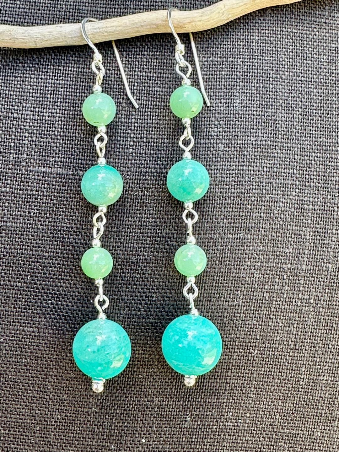 Amazonite & chrysoprase earrings