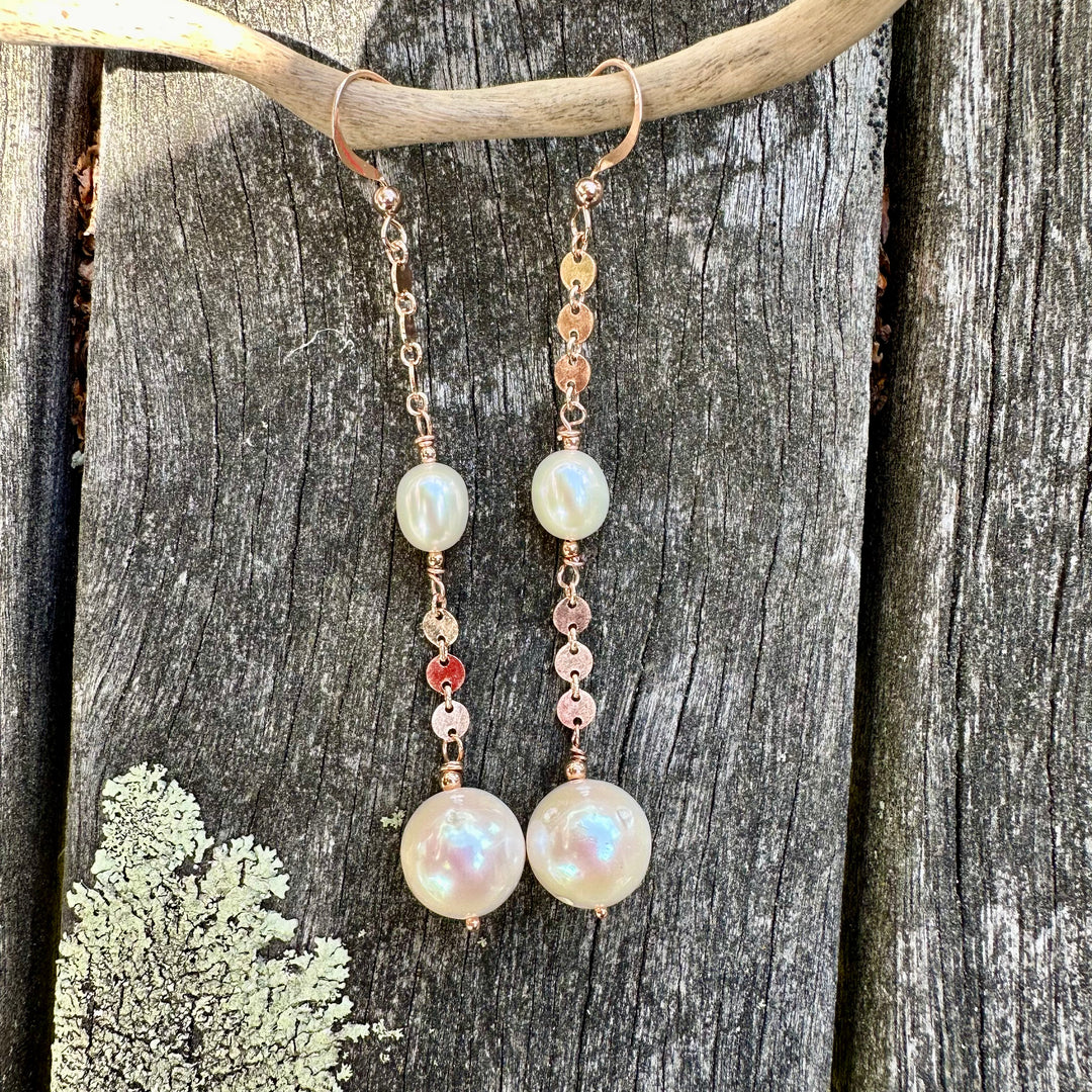 Long AA freshwater pearl earrings