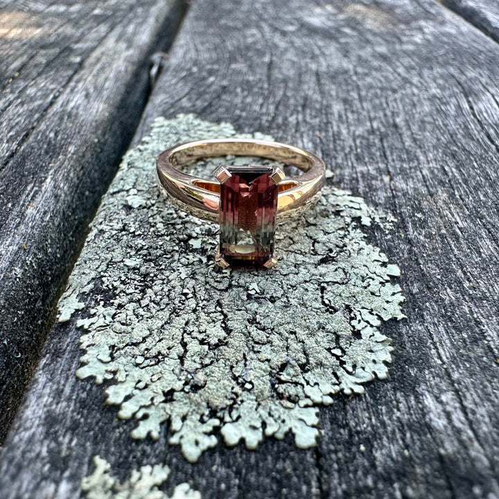 2.2ct watermelon tourmaline ring