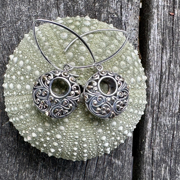 Sterling silver earrings with 18 ct accents