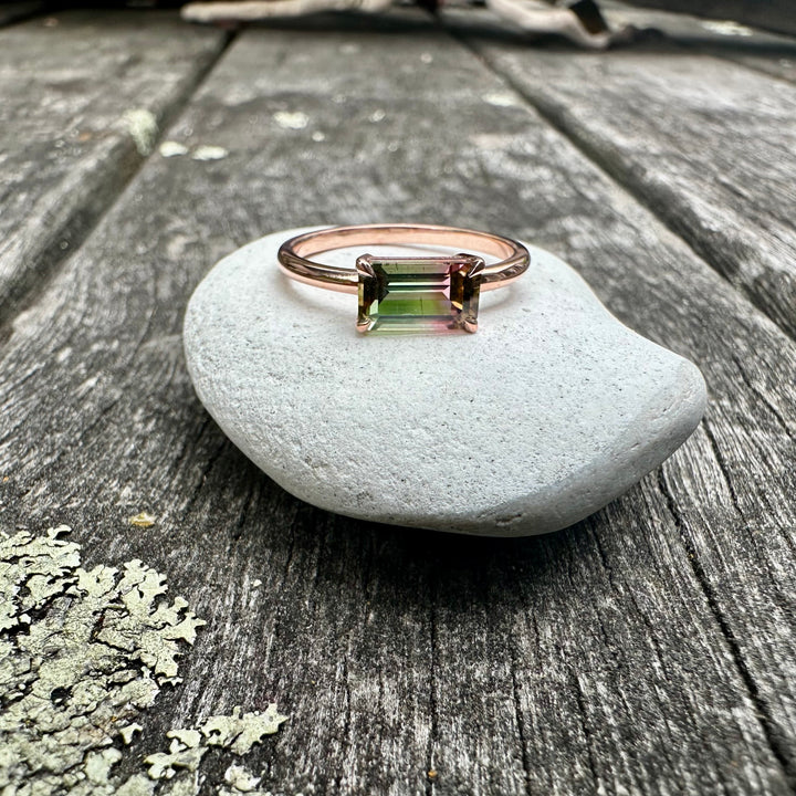 .96 ct watermelon tourmaline ring