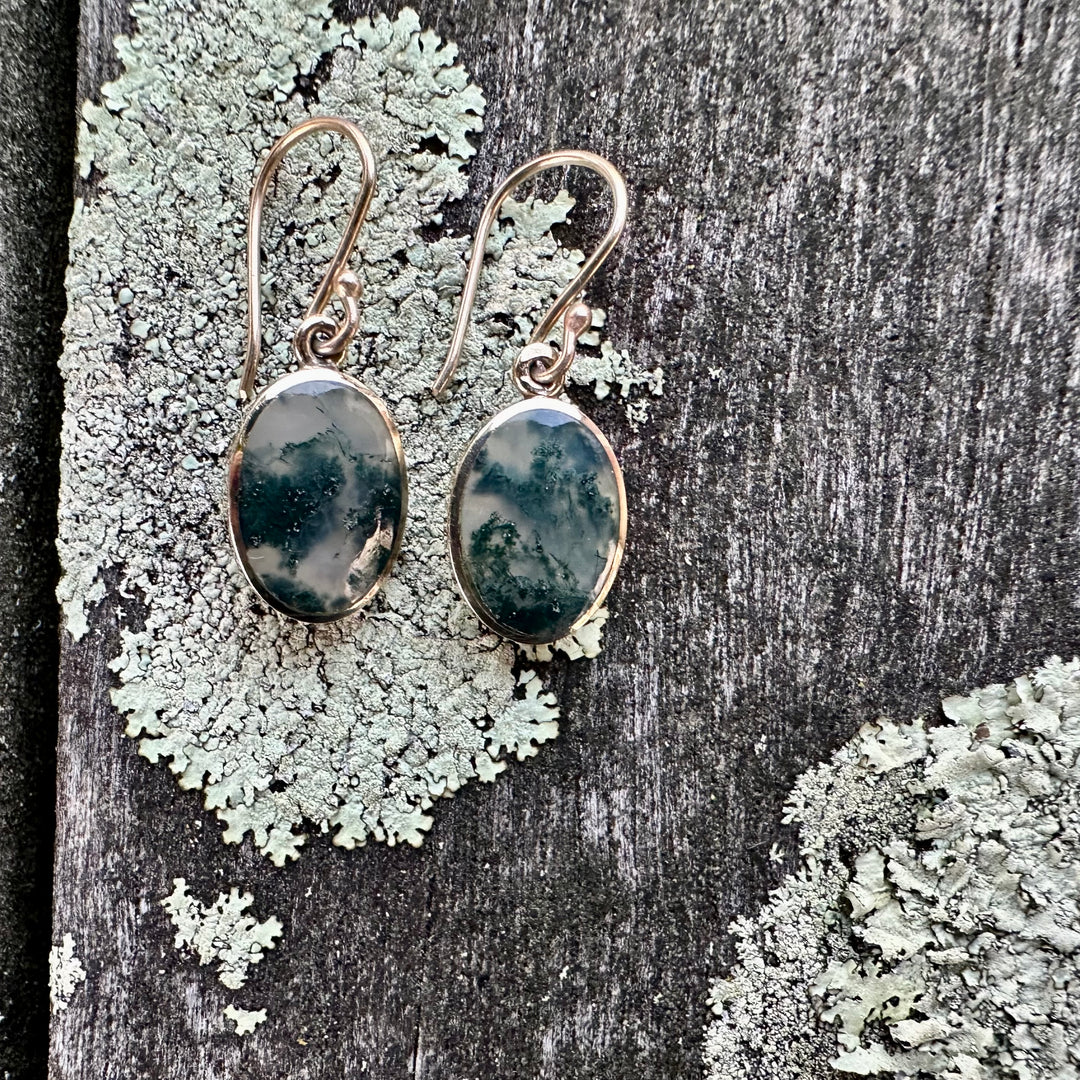 Vintage Moss agate earrings