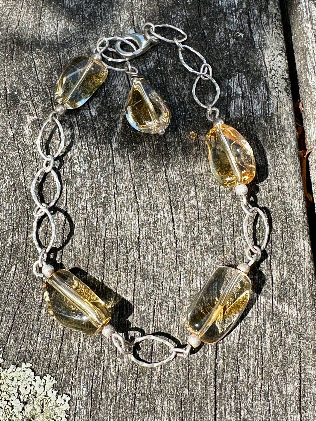 Citrine and sterling silver bracelet
