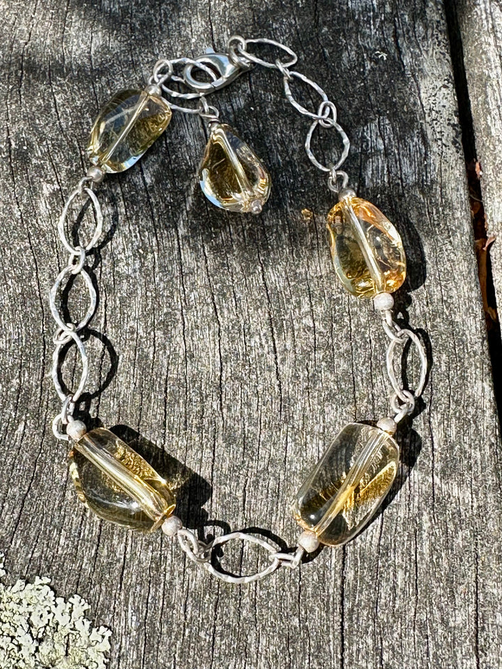 Citrine and sterling silver bracelet