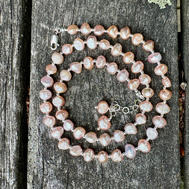 Pink freshwater pearl necklace